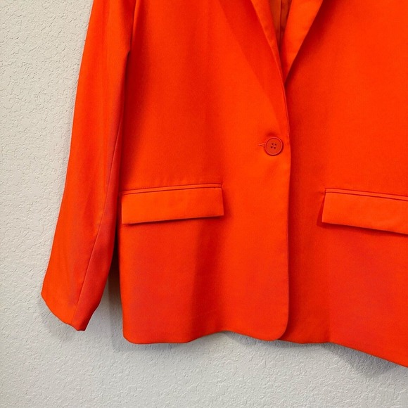 ROMEE STRIJDd x NA-KD One-Button Oversized Blazer in Orange - Picture 5 of 14